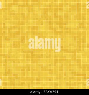 Particolare di oro giallo Mosiac Texture abstract mosaico in ceramica edificio adornato. Modello Senza Giunture Astratto. ceram. Colorato astratto Foto Stock