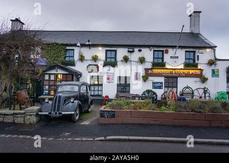 Dublino, Irlanda 12 gennaio 2013 Johnnie Foxes Pub, il più alto e uno dei più antichi pub in Irlanda Foto Stock