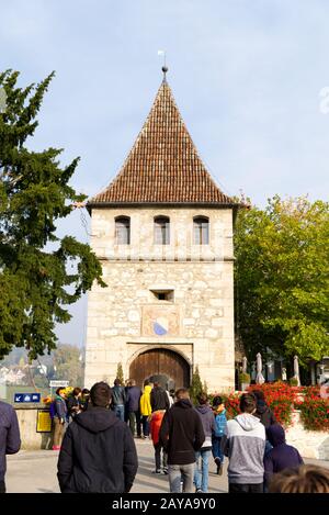 Castello Laufen, Rhinefall da Schaffhausen, Svizzera Foto Stock