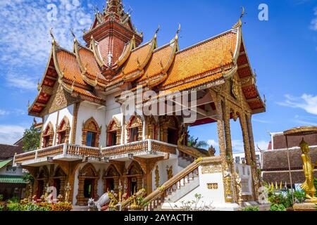 Tempio di Wat Buppharam, Chiang mai, Thailandia Foto Stock