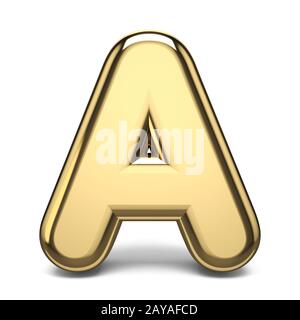 Carattere dorato lettera A 3D Foto Stock