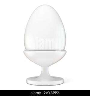 Bianco d'uovo di Pasqua su supporto in ceramica. 3D Foto Stock