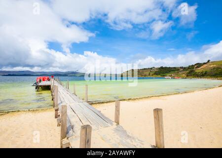 Colombia Tota lago spiaggia bianca Foto Stock