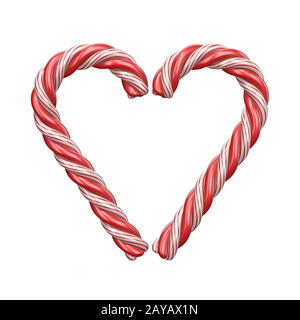 Decorazione di Natale cuore di candy canes 3D Foto Stock