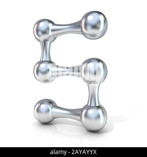Font molecolare cifre numeriche raccolta, 5 - cinque. 3D Foto Stock