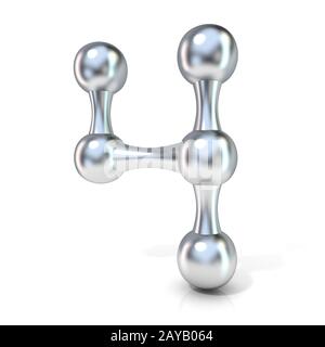 Font molecolare cifre numeriche raccolta, 4 - quattro. 3D Foto Stock