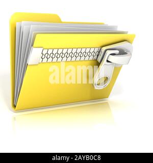 Zip, Archivio, cartella compressa icona. 3D Foto Stock