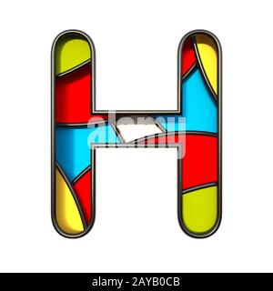 Carattere dei livelli multicolore Letter H 3D Foto Stock