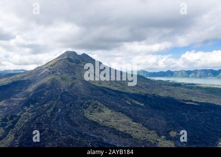 Primo piano del vulcano Monte Agung Foto Stock