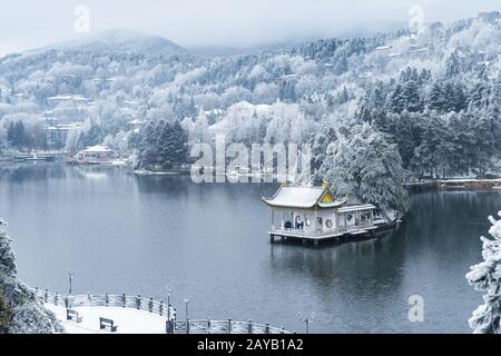 bellissimo paesaggio invernale sulla montagna di lushan Foto Stock