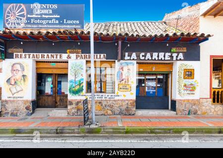 Colombia Zipaquira ristorante tipica facciata esterna Foto Stock