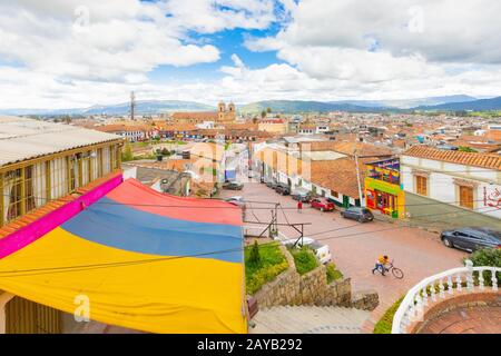 Colombia Zipaquira vista panoramica nel pomeriggio Foto Stock