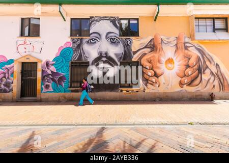 Colombia murales Chia nel centro storico Foto Stock