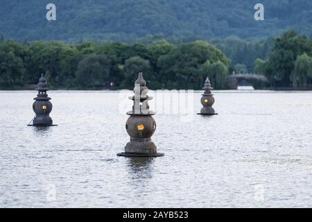 bellissimo paesaggio del lago occidentale di hangzhou Foto Stock