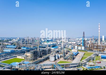 Petrolchimico di raffineria di petrolio Foto Stock