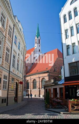 Via della vecchia riga. Lettonia Foto Stock