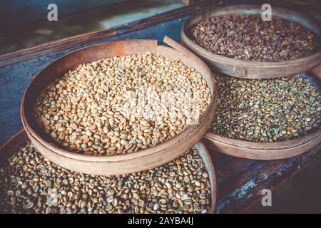 Kopi Luwak coffe beans, Bali, Indonesia Foto Stock