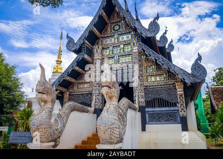 Edifici del tempio di Wat Chedi Luang, Chiang mai, Thailandia Foto Stock