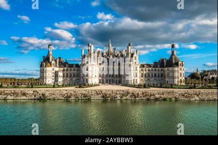 Chateau de Chambord, il più grande castello nella Valle della Loira, Francia Foto Stock