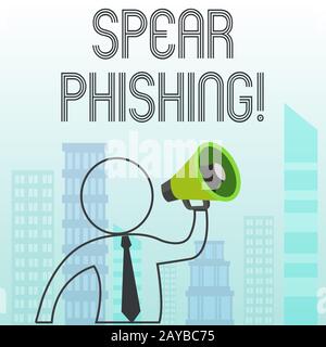 Segno di testo che mostra Spear Phishing. Foto concettuale invio di e-mail false per estrarre dati finanziari dall'utente. Foto Stock