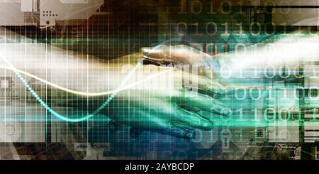 Virtual Hand Shake Foto Stock