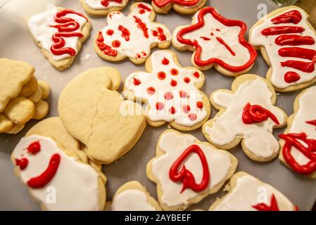 biscotti di natale decorati per le feste Foto Stock