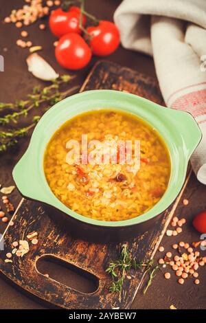 Zuppa di lenticchie - masoor dal o dal Tadka Curry Foto Stock