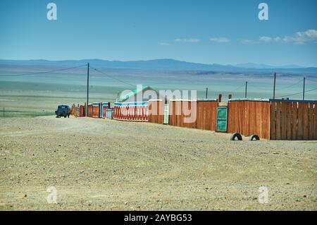 Naranbulag villaggio mongolo Foto Stock