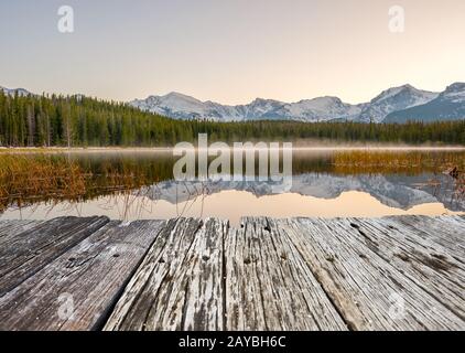 Bierstadt lago, montagne rocciose, Colorado, Stati Uniti d'America. Foto Stock