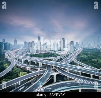 Interscambio di città di Shanghai Foto Stock