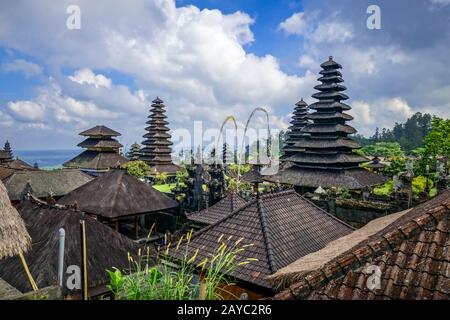 Tempio pura Besakih sul monte Agung, Bali, Indonesia Foto Stock