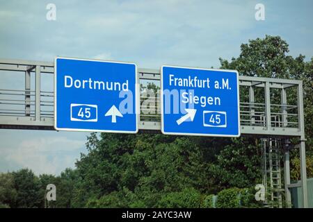 Autostrada Dortmund, Francoforte a.M., Siegen, 45, Francoforte sul meno Foto Stock