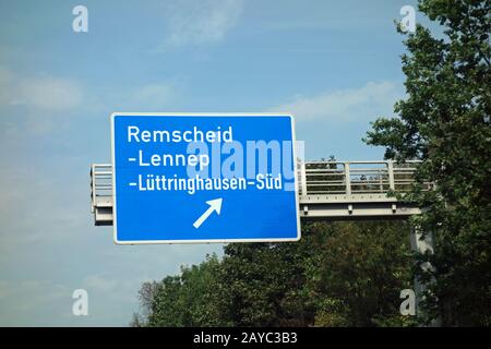 autostrada remscheid-lennep-luettringhausen-sued Foto Stock