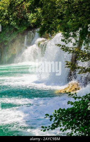 Le cascate del Parco Nazionale di Krka, Croazia Foto Stock