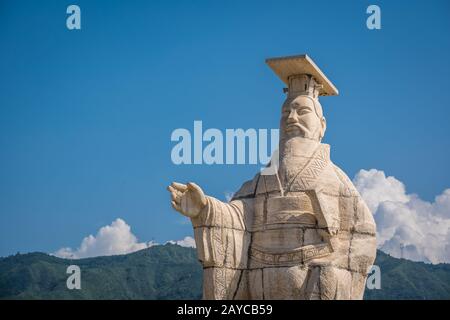 Scultura del filosofo cinese Confucio Foto Stock