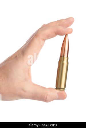 Mano con bullet Foto Stock