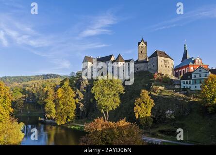 Il Castello di Loket, Repubblica Ceca Foto Stock