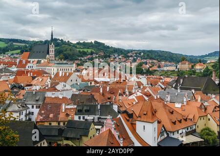 Vista di Cesky Krumlov, repubblica Ceca Foto Stock