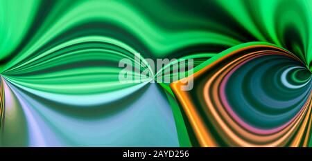 astratto sfondo fantasia moderno disegno sfumature linee geometria verde giallo blu colori. linee lisce di un'onda di cerchi geometria Foto Stock