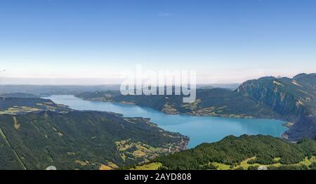 Vista dal monte Schafberg, Austria Foto Stock