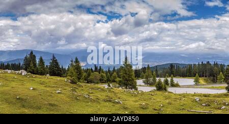 Vista dalla strada alpina di Villach, Austria Foto Stock