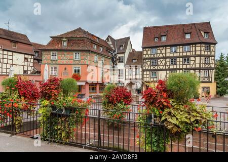 Piazza a Colmar, Francia Foto Stock