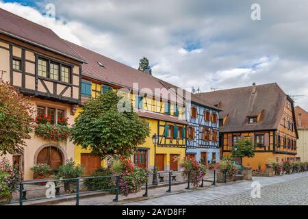 strada a Ribeauville, Alsazia, Francia Foto Stock
