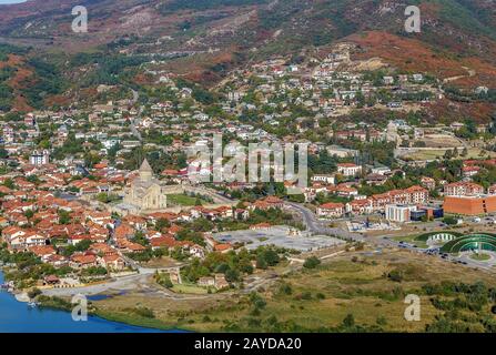 Vista di Mtskheta, Georgia Foto Stock