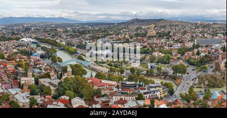 Vista di Tbilisi, Georgia Foto Stock