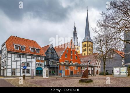 Piazza a Lemgo, Germania Foto Stock