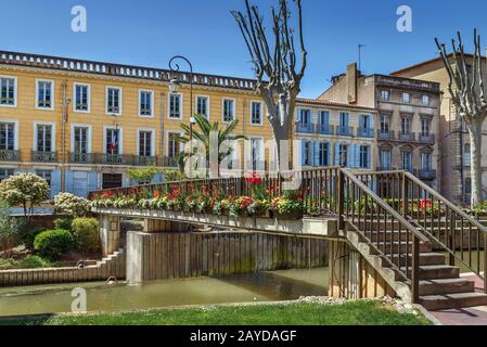 Canal de la Robine, Narbonne, Francia Foto Stock