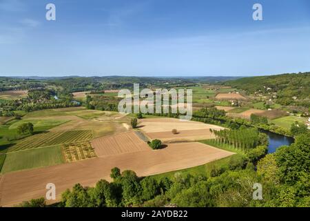 Valle del fiume Dordogne, Francia Foto Stock