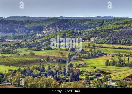 Valle del fiume Dordogne, Francia Foto Stock