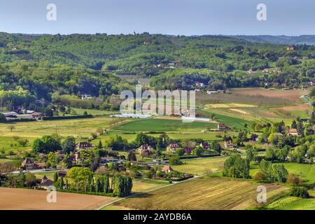 Valle del fiume Dordogne, Francia Foto Stock